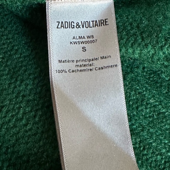 Zadig & Voltaire Forest Green Alma Cashmere Sweater Size S - Picture 8 of 16
